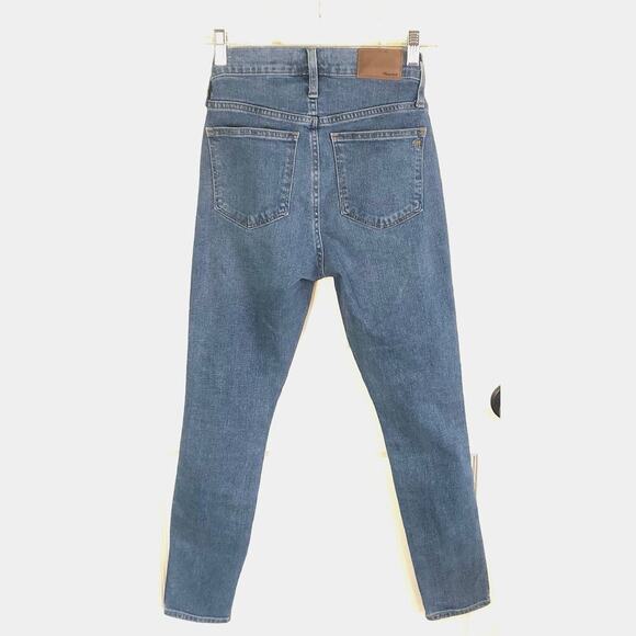Madewell 10" High-Rise Skinny Jeans in Dewitt Wash Button Fly Size 25" Petite - Picture 9 of 10